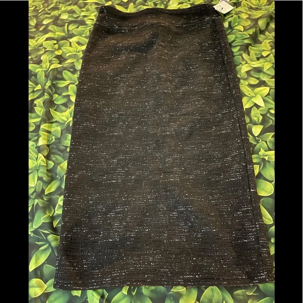 14th & UNION Size Medium Ottoman Jacquard Knit Pencil Skirt Black Pull-on NWT - Picture 5 of 8